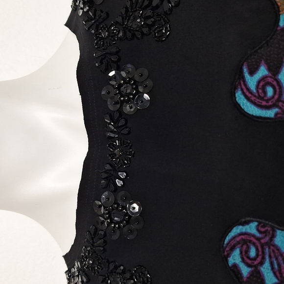 Tracy Reese Multicolor Bohemian Beaded Southwestern Boho Sheath Dress Size Small - Picture 4 of 14